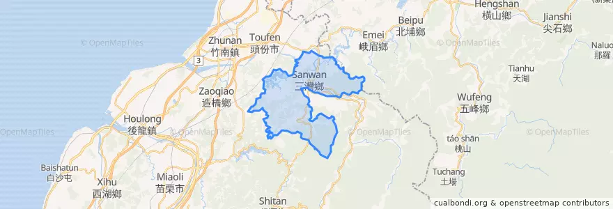 Mapa de ubicacion de 三灣鄉.