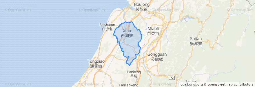 Mapa de ubicacion de 西湖郷.
