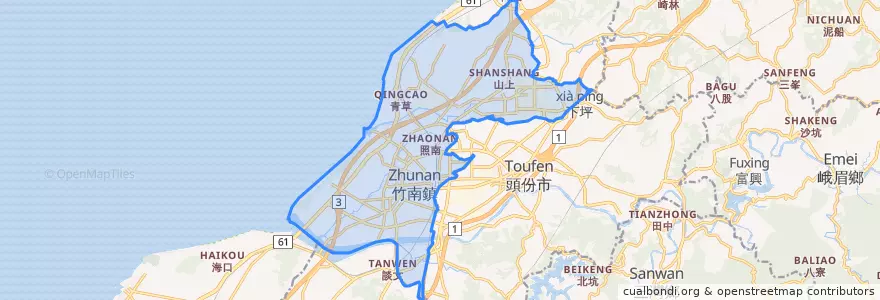 Mapa de ubicacion de 竹南鎮.