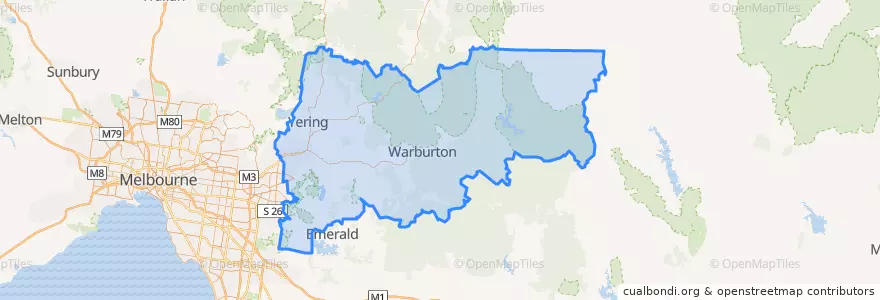 Mapa de ubicacion de Shire of Yarra Ranges.