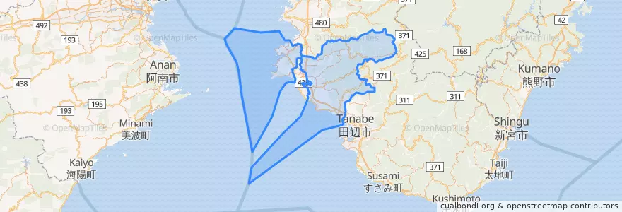 Mapa de ubicacion de 日高郡.