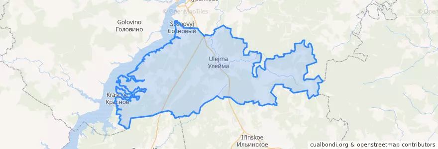 Mapa de ubicacion de Улейминское сельское поселение.