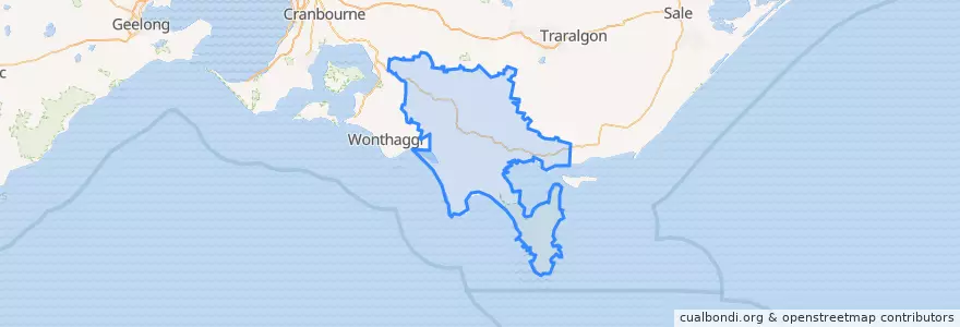 Mapa de ubicacion de Shire of South Gippsland.