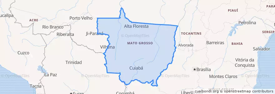Mapa de ubicacion de Mato Grosso.