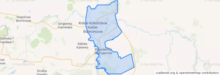 Mapa de ubicacion de Князе-Волконское сельское поселение.