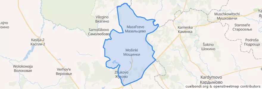 Mapa de ubicacion de Стабенское сельское поселение.