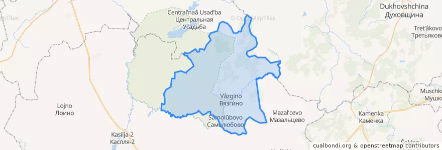 Mapa de ubicacion de Вязгинское сельское поселение.