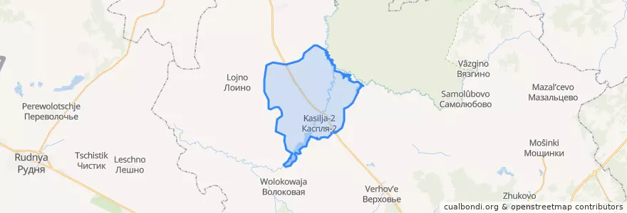 Mapa de ubicacion de Касплянское сельское поселение.