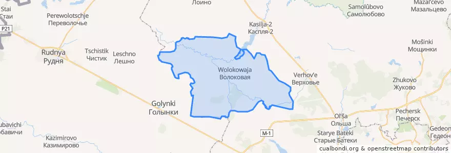 Mapa de ubicacion de Волоковское сельское поселение.