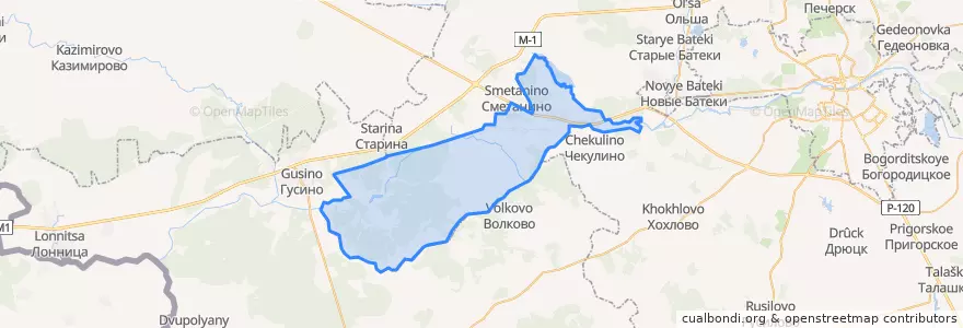 Mapa de ubicacion de Катынское сельское поселение.
