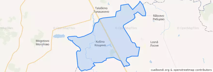 Mapa de ubicacion de Кощинское сельское поселение.