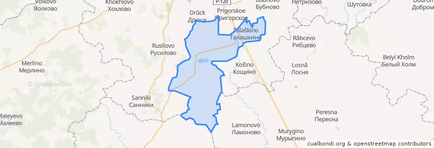Mapa de ubicacion de Талашкинское сельское поселение.