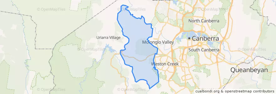 Mapa de ubicacion de District of Stromlo.
