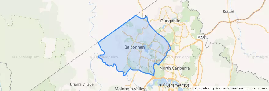 Mapa de ubicacion de District of Belconnen.