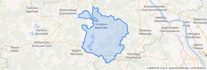 Mapa de ubicacion de Вареговское сельское поселение.