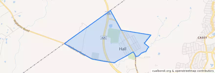 Mapa de ubicacion de District of Hall.