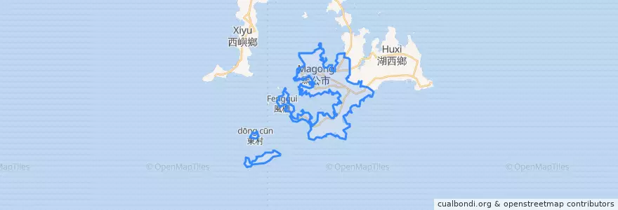 Mapa de ubicacion de Magong.