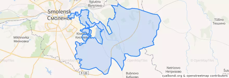 Mapa de ubicacion de Козинское сельское поселение.