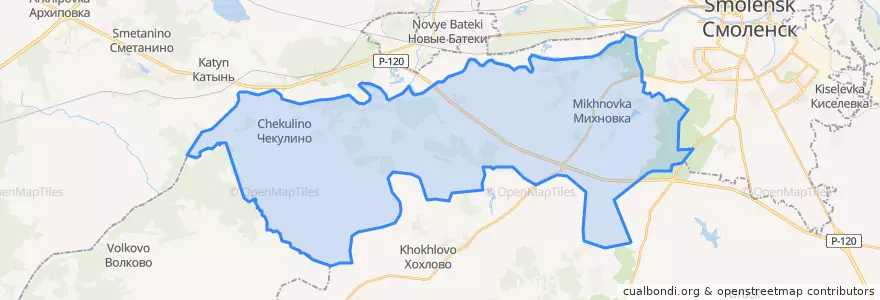 Mapa de ubicacion de Михновское сельское поселение.