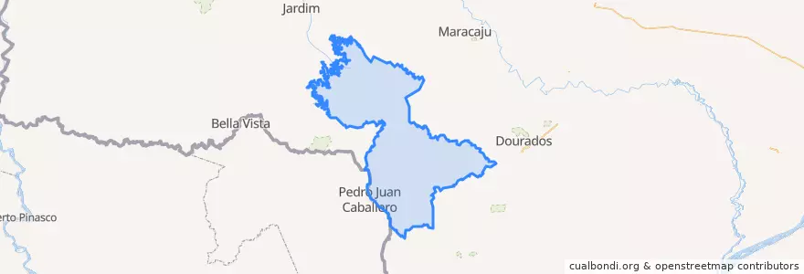 Mapa de ubicacion de Ponta Porã.