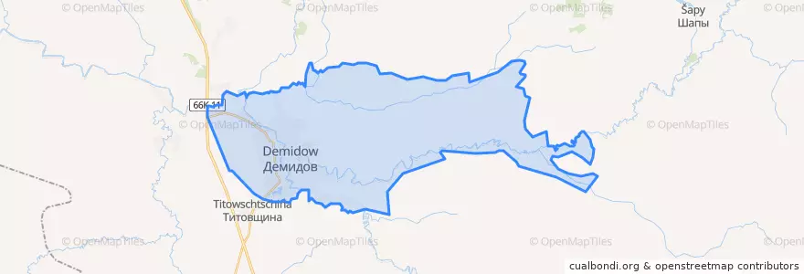 Mapa de ubicacion de Демидовское городское поселение.