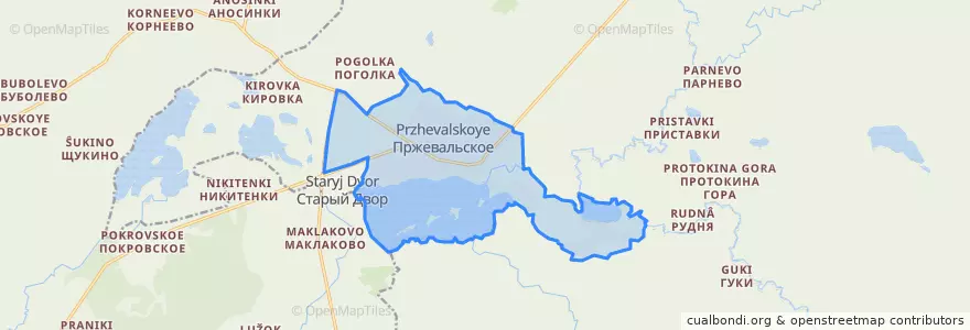 Mapa de ubicacion de Пржевальское городское поселение.