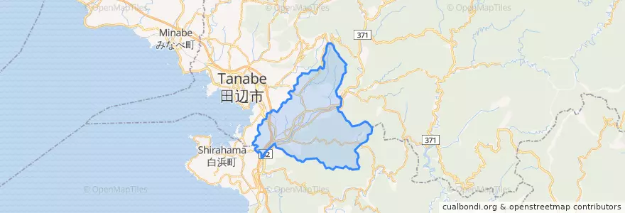 Mapa de ubicacion de 上富田町.