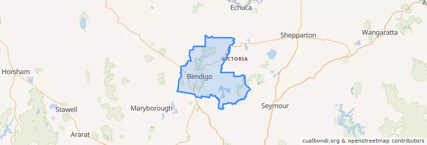 Mapa de ubicacion de City of Greater Bendigo.
