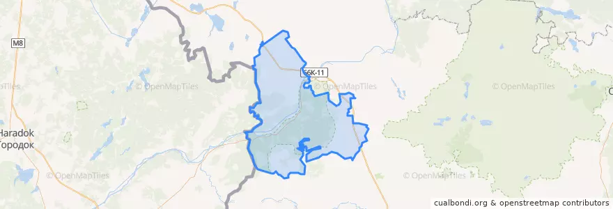 Mapa de ubicacion de Крутовское сельское поселение.