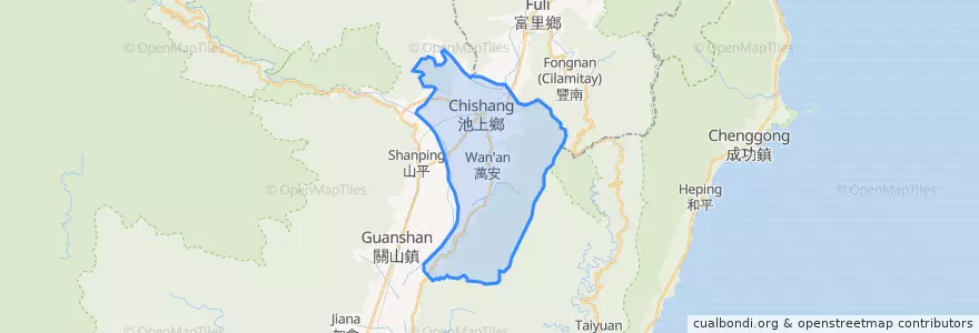 Mapa de ubicacion de Chishang.