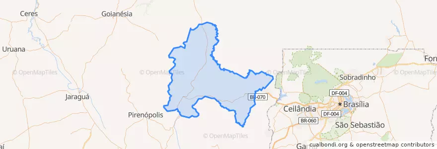 Mapa de ubicacion de Cocalzinho de Goiás.