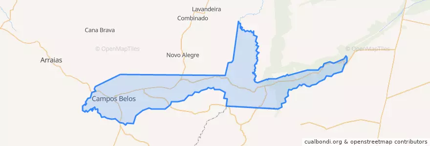 Mapa de ubicacion de Campos Belos.