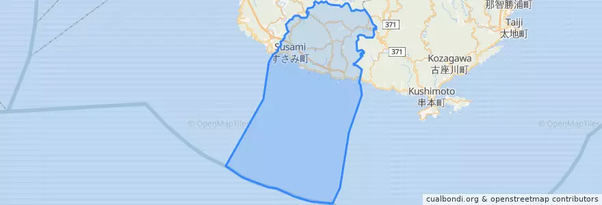 Mapa de ubicacion de Susami.