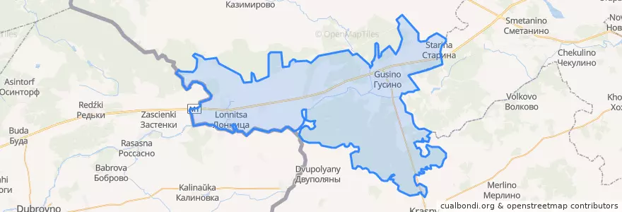 Mapa de ubicacion de Гусинское сельское поселение.