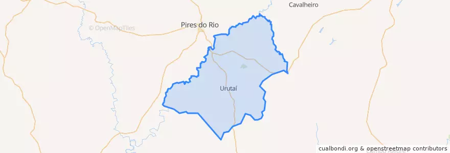 Mapa de ubicacion de Urutaí.