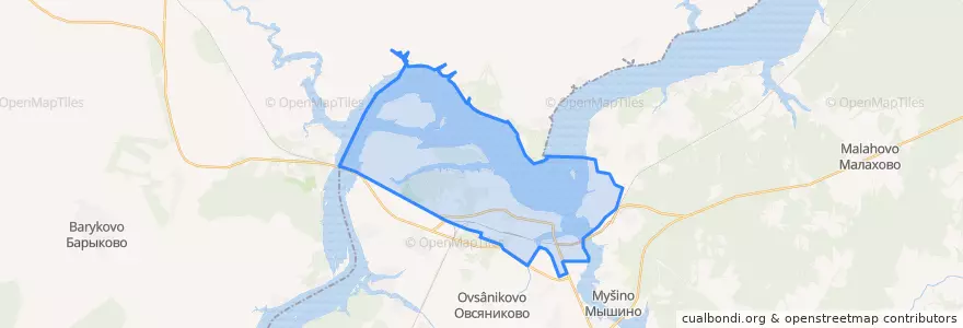 Mapa de ubicacion de городское поселение Калязин.