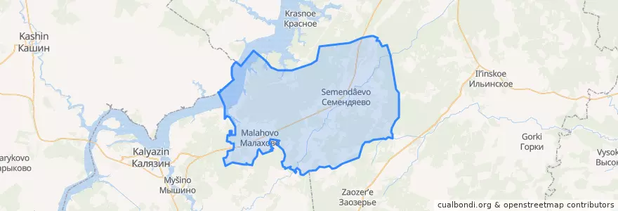 Mapa de ubicacion de Семендяевское сельское поселение.