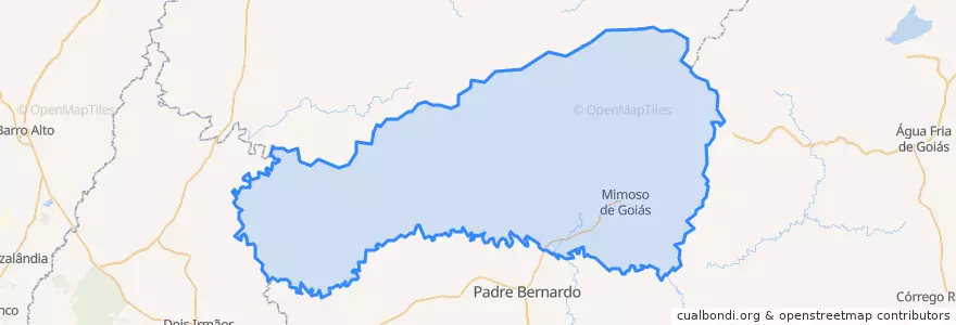 Mapa de ubicacion de Mimoso de Goiás.
