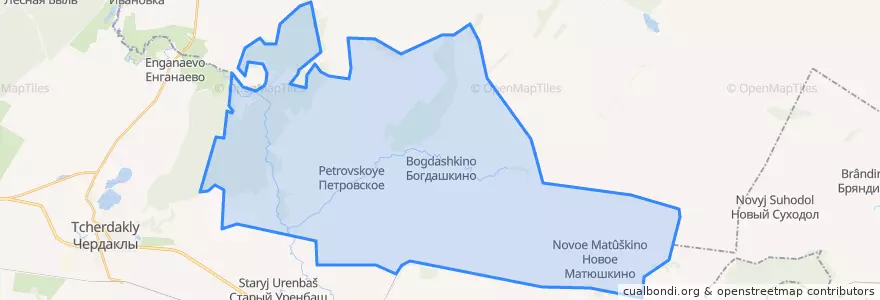 Mapa de ubicacion de Богдашкинское сельское поселение.
