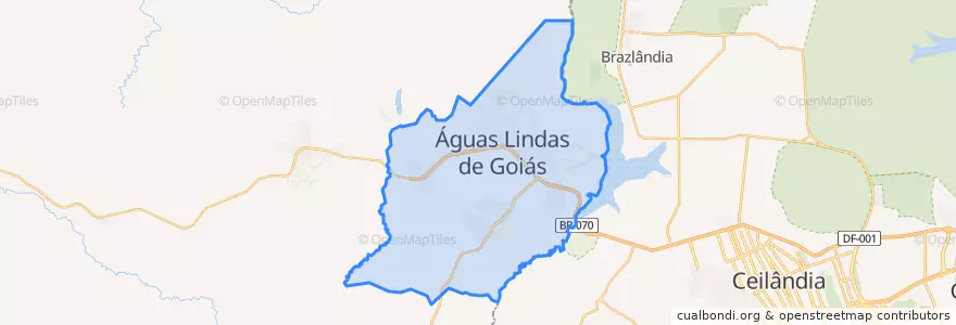 Mapa de ubicacion de Águas Lindas de Goiás.