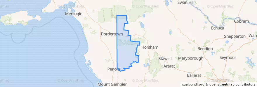 Mapa de ubicacion de Shire of West Wimmera.