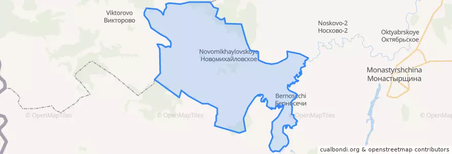 Mapa de ubicacion de Новомихайловское сельское поселение.