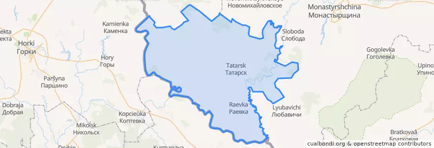 Mapa de ubicacion de Татарское сельское поселение.