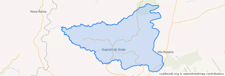 Mapa de ubicacion de Guarani de Goiás.