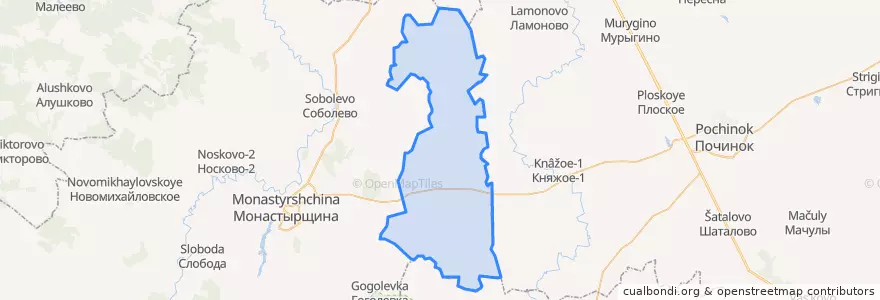 Mapa de ubicacion de Барсуковское сельское поселение.