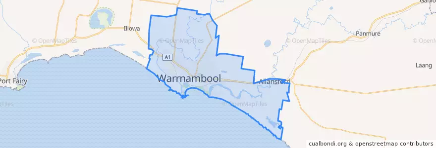Mapa de ubicacion de City of Warrnambool.