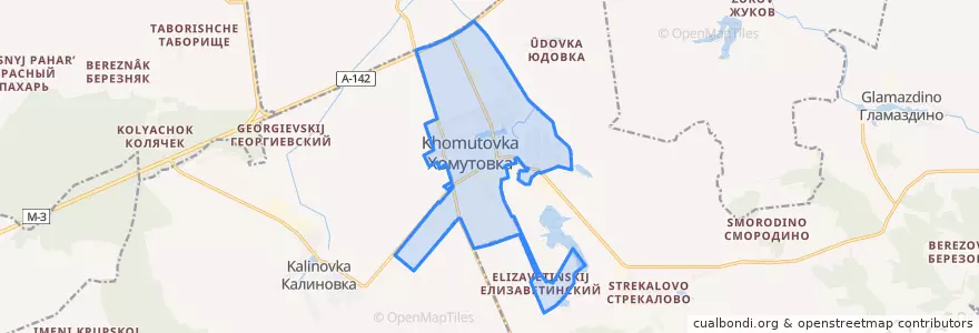 Mapa de ubicacion de городское поселение Хомутовка.