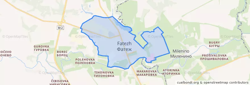 Mapa de ubicacion de городское поселение Фатеж.