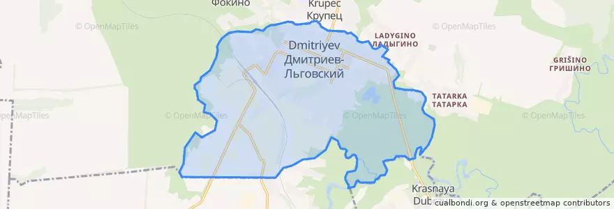 Mapa de ubicacion de городское поселение Дмитриев.