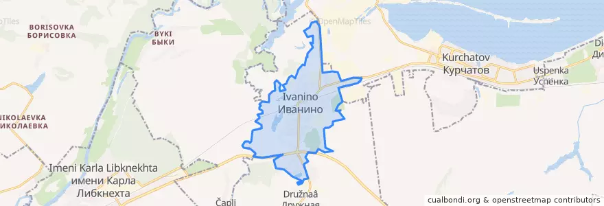 Mapa de ubicacion de городское поселение Иванино.